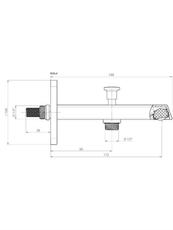 Roca Çıkış Ucu, Square, Ankastre, Mat Siyah, Yönlendiricili, A5A087CNBK
