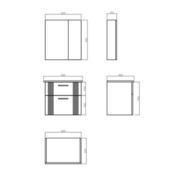 Orka Bari 65 cm Mat Beyaz Banyo Dolabı Takımı (Dolaplı Ayna), 5006584