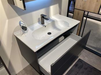 Orka Likya 100 cm Mat Antrasit Banyo Dolabı Takımı