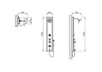 Vitra Move XL Masajlı Duş Sistemi, Antrasit, A45812