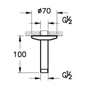 Vitra Dirsek, Origin, Tavandan (Kısa) Fırçalı Nikel, A4564934