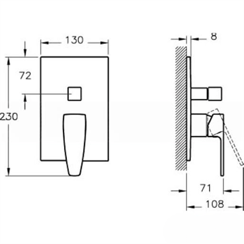 Artema Banyo Bataryası, Q-Line, Ankastre, (Sıva Üstü Grubu) Beyaz, A4054599