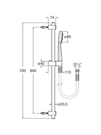 Roca Duş Seti, Stella 3, Fonksiyon, Siyah, Sürgülü, A5B2D03NB0