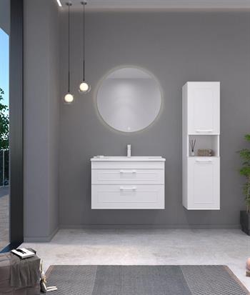 Orka Limpo 80 cm Mat Beyaz Banyo Dolabı Takımı