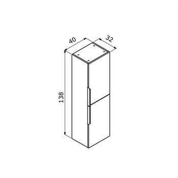 Orka Pure 40 cm Antrasit Banyo Boy Çamaşır Dolabı