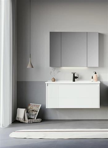 Orka Likya 100 cm Mat Beyaz Banyo Dolabı Takımı