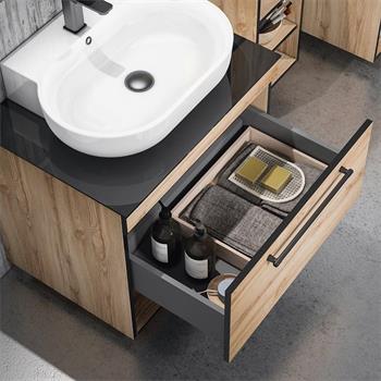 Orka Knidos 70 cm Legnano Banyo Dolabı Alt Modül ve Lavabo