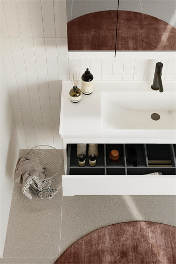 Orka Varna 120 cm Mat Beyaz Banyo Dolabı Takımı (Ledli-Dolaplı Ayna)