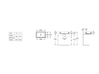 Roca Lavabo, The Gap, Çanak, 60 cm, A3270Y2000