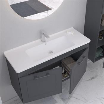 Orka Limpo 80 cm Antrasit Kapaklı Dolabı Alt Modül ve Lavabo