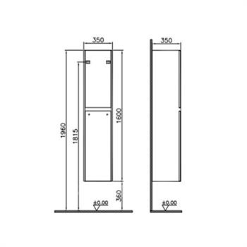 Vitra S50 Boy Dolabı (Sağ) Parlak Beyaz 54905
