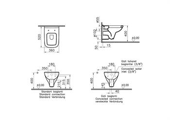 VitrA Asma Klozet, S20, 52 cm, 5507L003-0868
