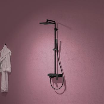 Teska Duş Kolonu, Niagara, Üç Yönlü, Full Siyah, NG3580