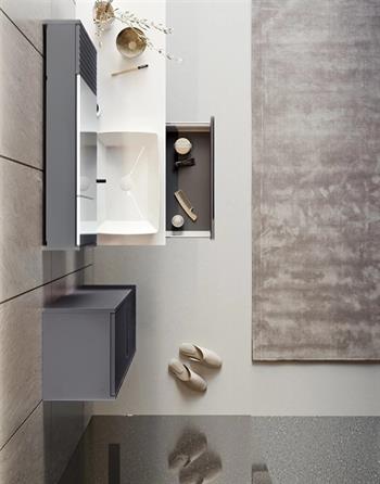 Orka Biella 120 cm Antrasit Banyo Dolabı Takımı