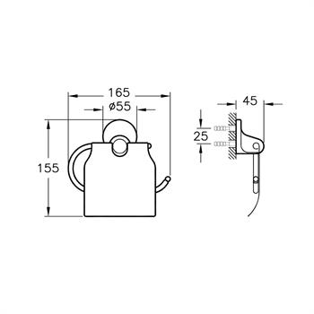 Artema Marin Kapaklı Tuvalet Kağıtlığı Krom A44945