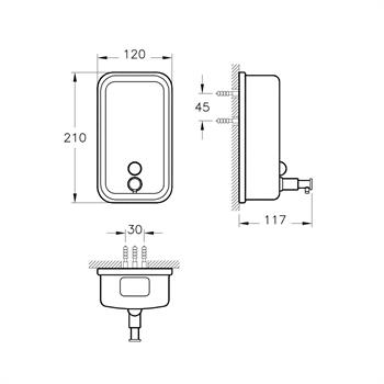 Artema Arkitekta Sıvı Sabunluk, Parlak Paslanmaz Çelik A44505