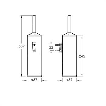 Artema Arkitekta Tuvalet Fırçalığı (Duvardan), Parlak Paslanmaz Çelik A44287