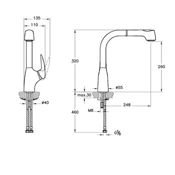 Artema Armix V3 El Duşlu Eviye Bataryası A42151