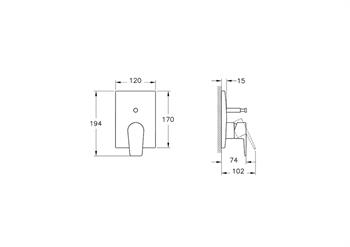 Artema Banyo Bataryası, Flow Square, Ankastre (Sıva Üstü Grubu) A43208