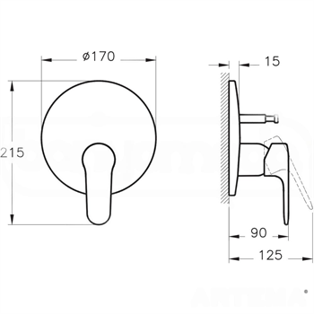 Artema Banyo Bataryası, Root Round, Ankastre, Soft Altın (Sıva Üstü Grubu) A4272774