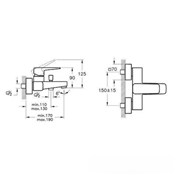 Artema Banyo Bataryası, Root Square, Mat Siyah, A4273736