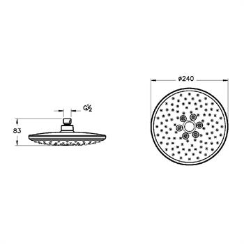 Artema Bliss 2F Duş Başlığı, 24 Cm, Bakır A4574226