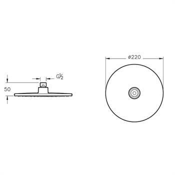 Artema Duş Başlığı, Rain L, 22 cm, A45708WSA