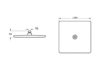 Artema Duş Başlığı, Shine Square, 28 cm, A45632STA
