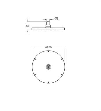 Artema Duş Başlığı, Vichy XL, 25 Cm, Parlak Siyah, A4563839