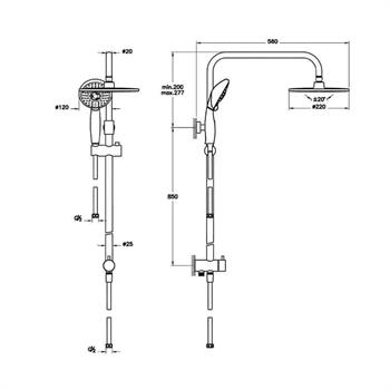 Artema Duş Kolonu, System Rain LS25, A45597EXP