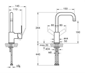Artema Flo S Lavabo Bataryası (Döner Borulu) A41939