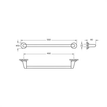 Artema Havluluk, Marin, 490 mm, Krom, A44944