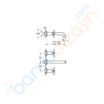 Artema Juno Ankastre Lavabo Bataryası (Sıva Üstü Grubu), A40830 