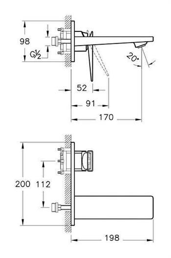 Artema Lavabo Bataryası, Brava, Duvardan, Ankastre (Sıva Üstü Grubu) A42394