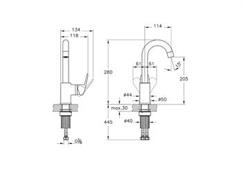 Artema Lavabo Bataryası, Flow Round, Döner Borulu, Krom, A43152