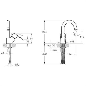 Artema Lavabo Bataryası, Win S (Döner Borulu) A42584