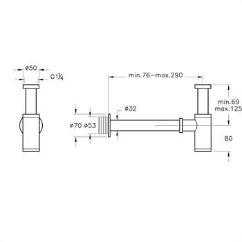 Artema Lavabo Sifonu, Alt Grubu (T Tipi) Altın, A4512323