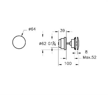 Artema Lavabo Süzgeci, Yuvarlak (Universal-Basmalı aç-kapa) Altın, A4514923