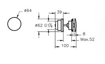 Artema Lavabo Süzgeci, Yuvarlak (Universal-Sabit) Bakır, A4514826