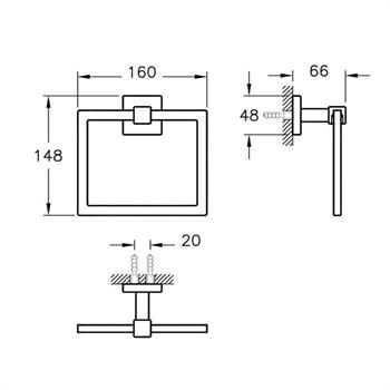 Artema Q-Line Halka Havluluk Krom A44994