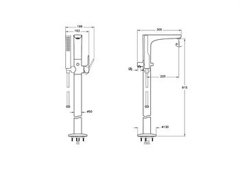 Artema Root Round Yerden Küvet Bataryası, El Duşlu, Mat Siyah, A4274136 