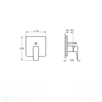 Artema Root Square Ankastre Banyo Bataryası (V-Box Sıva Üstü Grubu) Fırçalı Nikel A4282834