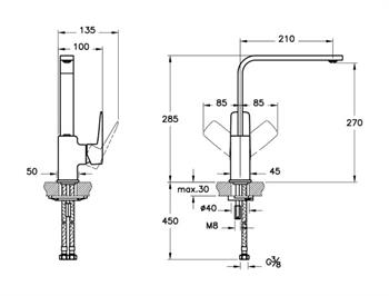 Artema Root Square Eviye Bataryası Fırçalı Nikel A4275334