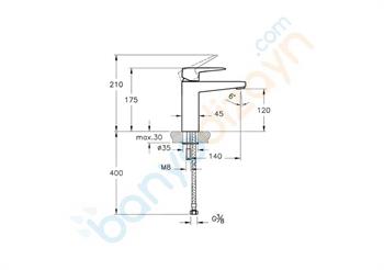 Artema Root Square Yüksek Lavabo Bataryası, Fırçalı Nikel, A4273134 