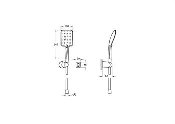 Artema Shine Square 3F El Duşu Takımı, A45629STA