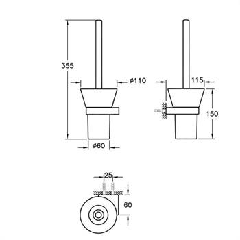 Artema Tuvalet Fırçalığı, Diagon, Krom, A44437