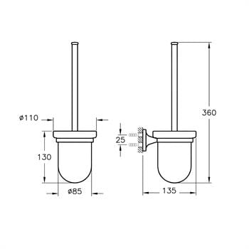 Artema Tuvalet Fırçalığı, Marin, Krom, A44948