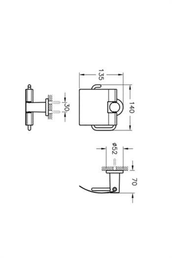 Artema Tuvalet Kağıtlığı, Ilia, Kapaklı, Krom, A44390