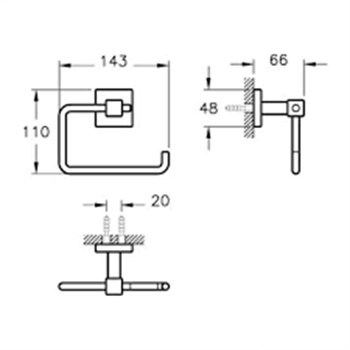 Artema Tuvalet Kağıtlığı, Q-Line Kapaksız, Krom, A44997