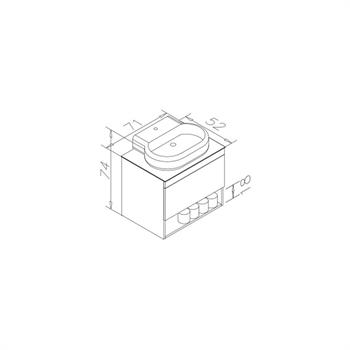 Orka Knidos 70 cm Legnano Banyo Dolabı Alt Modül ve Lavabo